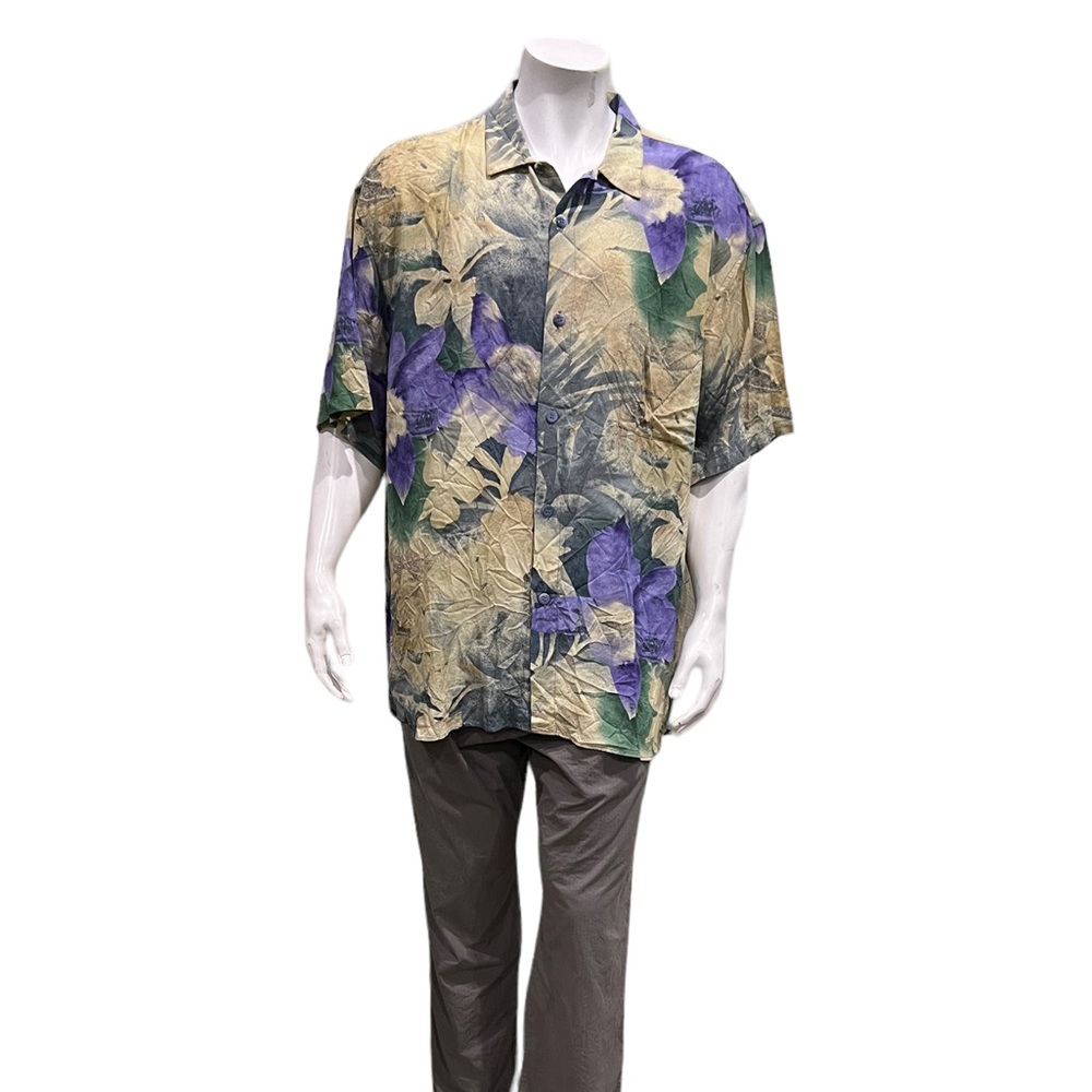 Jams World Mens Floral Hawaiian Button Shirt